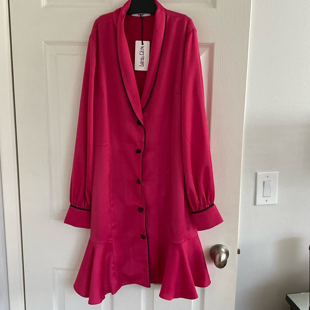 Hot pink long sleeve dress